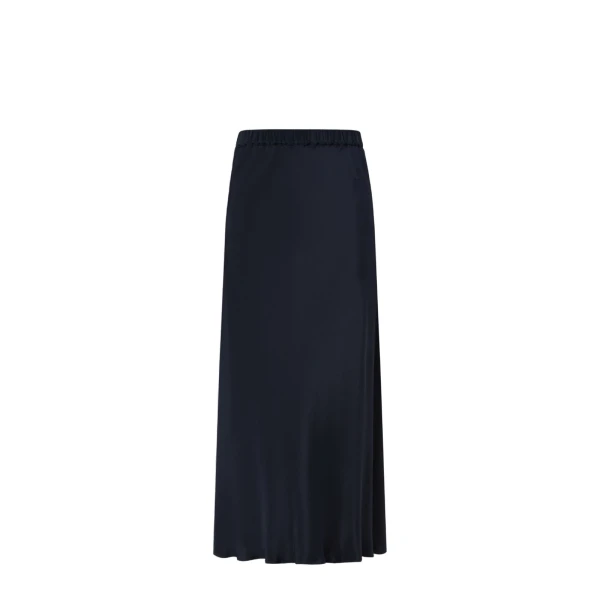 Sospiro Long Silk Crepe de Chine Skirt in Ultramarine