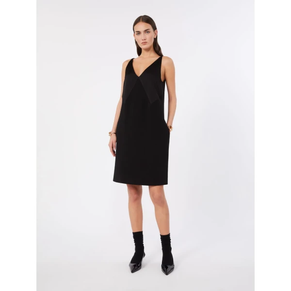 Max Mara Spadino Flared Cady Mini Dress in Black | Mini Dresses | Coveti