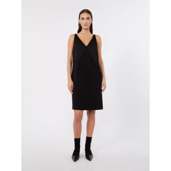 Max Mara Spadino Flared Cady Mini Dress in Black | Mini Dresses | Coveti