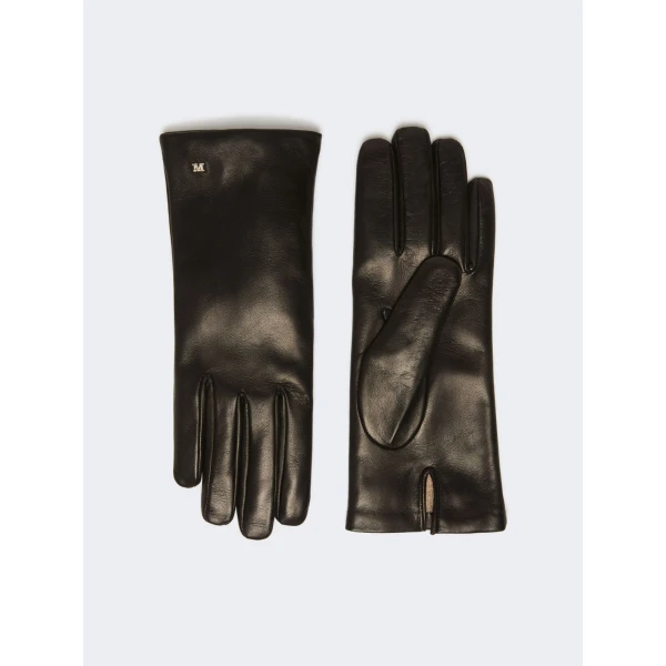 Max Mara Spalato Nappa Leather Gloves in Black | Gloves | Coveti