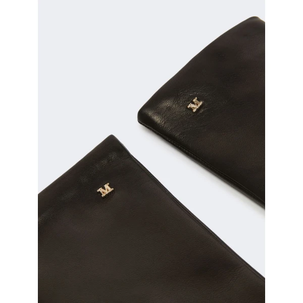 Max Mara Spalato Nappa Leather Gloves in Black | Gloves | Coveti