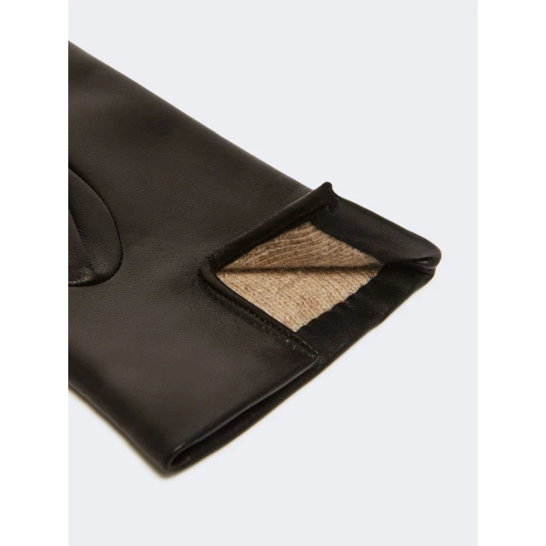 Max Mara Spalato Nappa Leather Gloves in Black | Gloves | Coveti