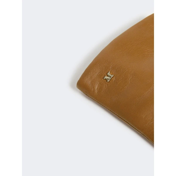 Max Mara Spalato Nappa Leather Gloves in Tobacco | Gloves | Coveti