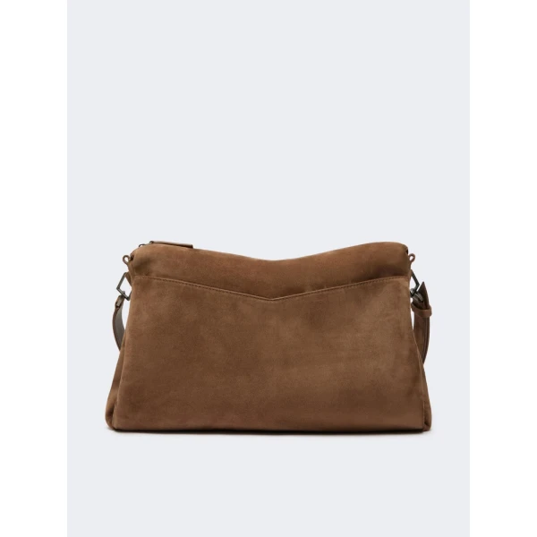Max Mara Split Calfskin Crossbody Bag in Hazelnut Brown | Shoulder & Crossbody Bags | Coveti