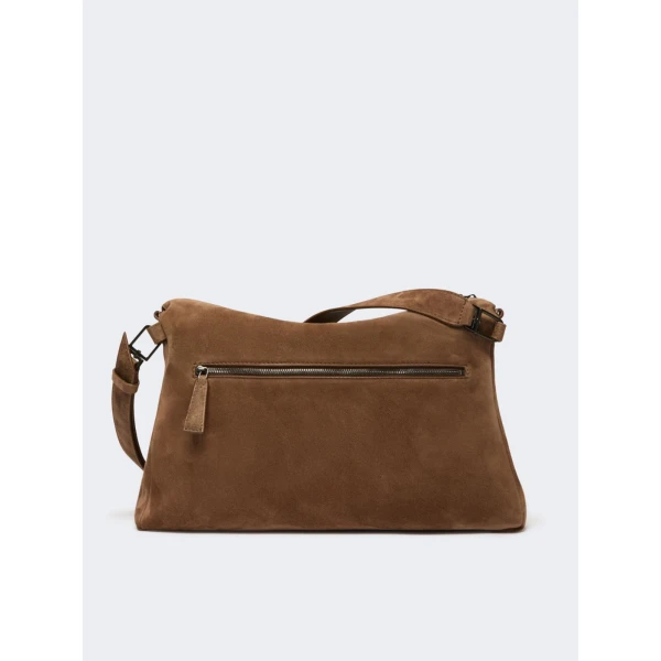 Max Mara Split Calfskin Crossbody Bag in Hazelnut Brown | Shoulder & Crossbody Bags | Coveti