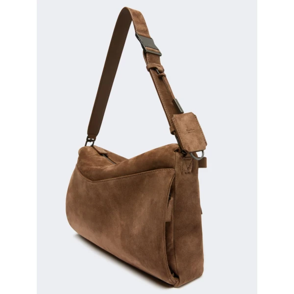 Max Mara Split Calfskin Crossbody Bag in Hazelnut Brown | Shoulder & Crossbody Bags | Coveti