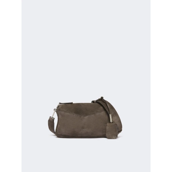 Max Mara Split Leather Micro Handbag in Dark Brown | Mini Bags | Coveti