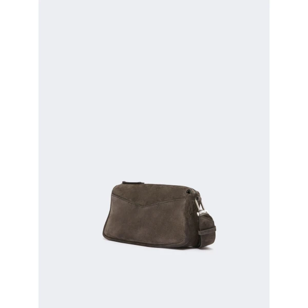 Max Mara Split Leather Micro Handbag in Dark Brown | Mini Bags | Coveti