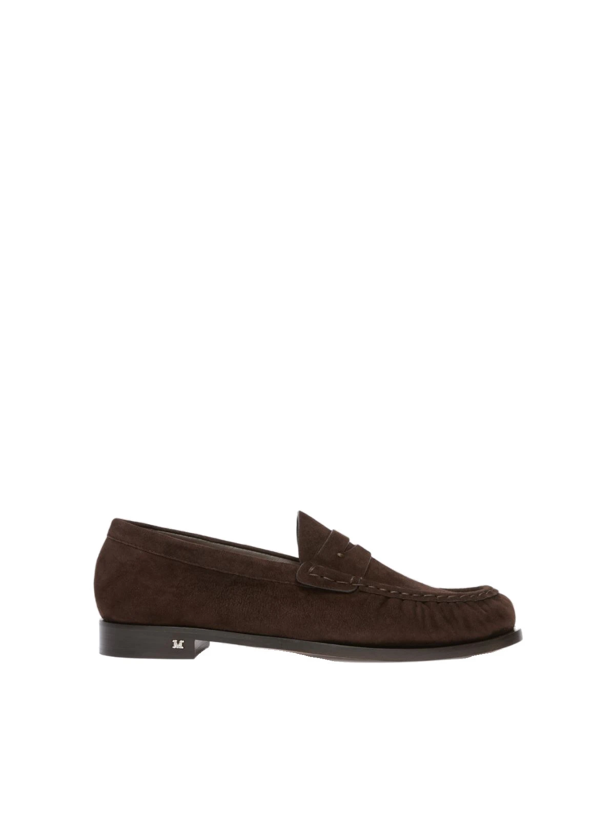 Max Mara Sponda Suede Penny Loafers in Dark Brown Max Mara Sponda Suede Penny Loafers in Dark Brown | Women | Coveti