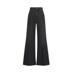 Max Mara Sport Cotton Denim Palazzo Jeans in Black | Denim | Coveti