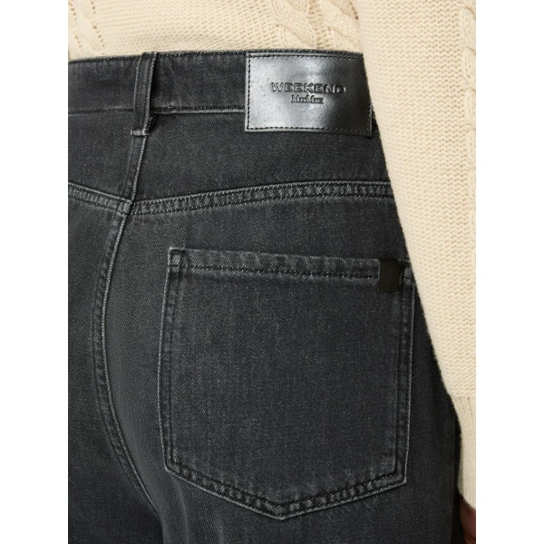 Max Mara Sport Cotton Denim Palazzo Jeans in Black | Denim | Coveti