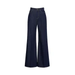 Max Mara Sport Cotton Denim Palazzo Jeans in Navy | Denim | Coveti