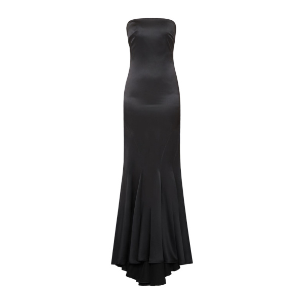 Max Mara Sport Silk Satin Bustier Dress in Dark Grey | Evening Gowns | Coveti