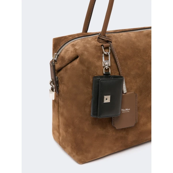 Max Mara Square Split Leather Boston Bag in Cocoa | Totes & Top-Handle Bags | Coveti