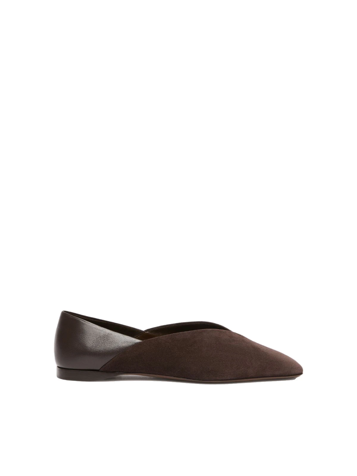 Max Mara Squareflat Suede and Nappa Ballet Flats in Dark Brown Max Mara Squareflat Suede and Nappa Ballet Flats in Dark Brown | Flats | Coveti