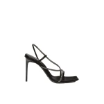 Max Mara Stark Satin and Crystal Sandals in Black | Sandals | Coveti