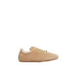 Max Mara Stecca Flat Split Leather Trainers in Beige | Sneakers | Coveti