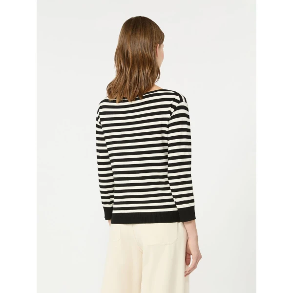Max Mara Stecca Stretch Viscose Boat-Neck Jumper in Black | Sweaters | Coveti