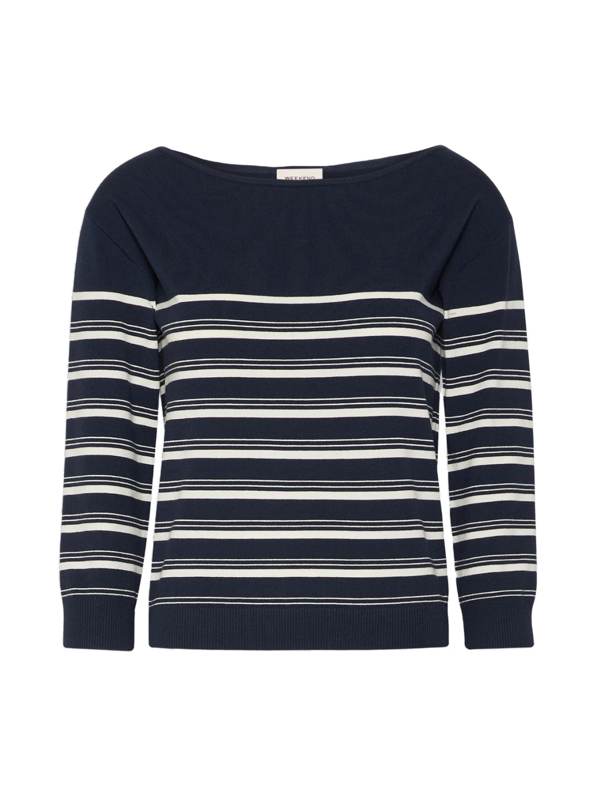 Max Mara Stecca Stretch Viscose Boat-Neck Jumper in Navy Max Mara Stecca Stretch Viscose Boat-Neck Jumper in Navy | Sweaters | Coveti