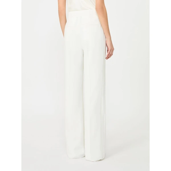 Max Mara Steppa Cady Tuxedo Trousers in White | Tailored pants | Coveti