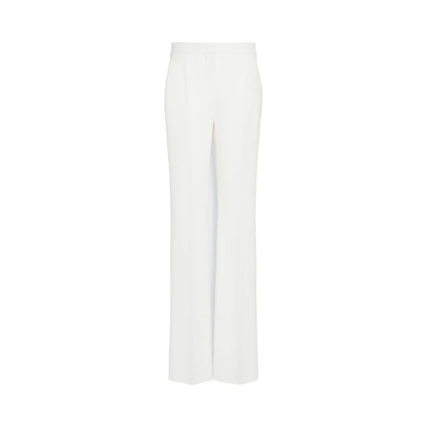 Max Mara Steppa Cady Tuxedo Trousers in White | Tailored pants | Coveti