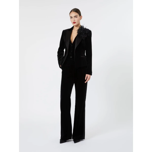 Max Mara Street Velvet Gilet in Black | Vests | Coveti