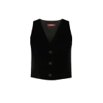 Max Mara Street Velvet Gilet in Black | Vests | Coveti