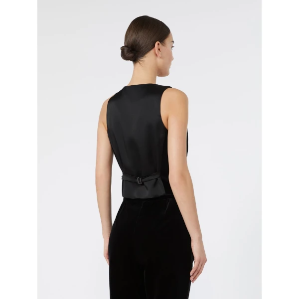 Max Mara Street Velvet Gilet in Black | Vests | Coveti