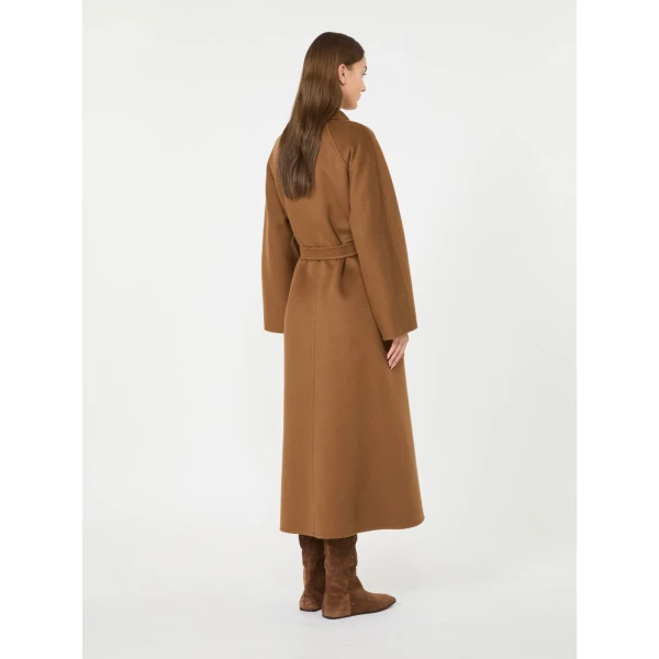 Max Mara Strenna Long Cashmere Coat in Camel | Wool Coat | Coveti
