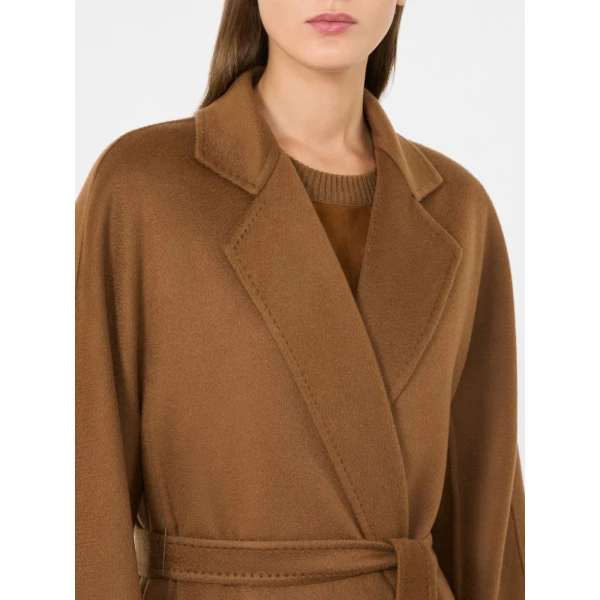 Max Mara Strenna Long Cashmere Coat in Camel | Wool Coat | Coveti