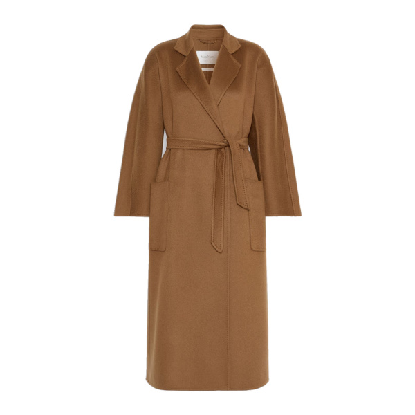 Max Mara Strenna Long Cashmere Coat in Camel | Wool Coat | Coveti