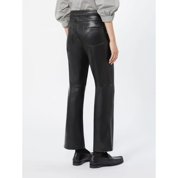 Max Mara Sublime Coated Jersey Cropped Trousers in Black | Tailored pants | Coveti