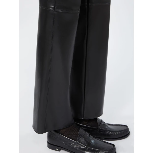 Max Mara Sublime Coated Jersey Cropped Trousers in Black | Tailored pants | Coveti