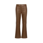 Max Mara Sublime Coated Jersey Cropped Trousers in Brown | Tailored pants | Coveti