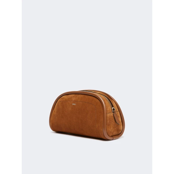 Max Mara Suede and Leather Handbag in Amber Brown | Totes & Top-Handle Bags | Coveti