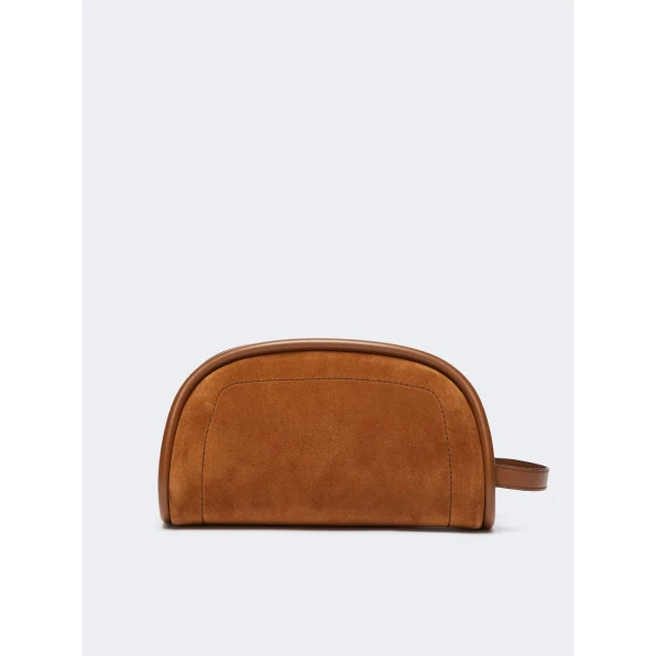 Max Mara Suede and Leather Handbag in Amber Brown | Totes & Top-Handle Bags | Coveti