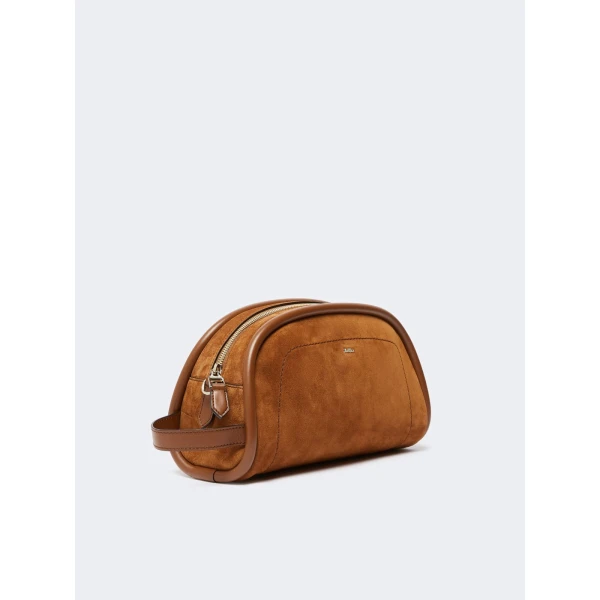 Max Mara Suede and Leather Handbag in Amber Brown | Totes & Top-Handle Bags | Coveti