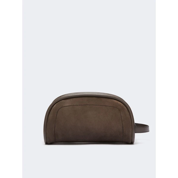 Max Mara Suede and Leather Handbag in Dark Grey | Totes & Top-Handle Bags | Coveti
