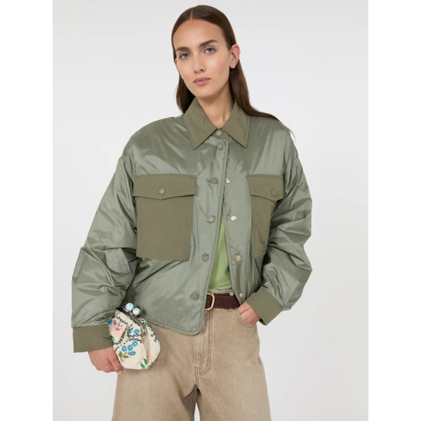Max Mara Sughero Reversible Water-Repellent Padded Jacket in Khaki | Jackets | Coveti