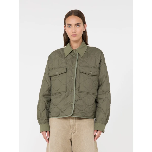 Max Mara Sughero Reversible Water-Repellent Padded Jacket in Khaki | Jackets | Coveti