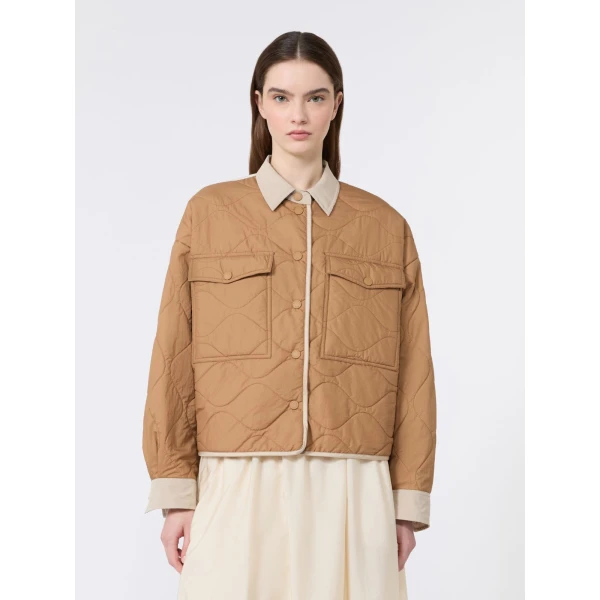 Max Mara Sughero Reversible Water-Repellent Padded Jacket in Sand | Jackets | Coveti