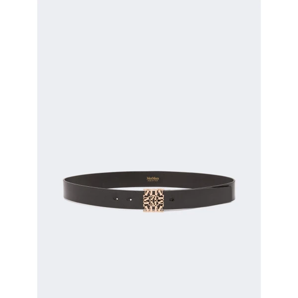 Max Mara Sumero Jewelled Buckle Leather Belt in Black | Belts | Coveti