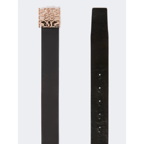 Max Mara Sumero Jewelled Buckle Leather Belt in Black | Belts | Coveti