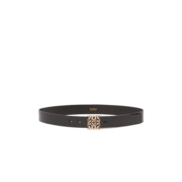 Max Mara Sumero Jewelled Buckle Leather Belt in Black | Belts | Coveti