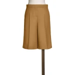 Max Mara Superbo Slub Wool Canvas Bermuda Shorts in Camel | Shorts | Coveti