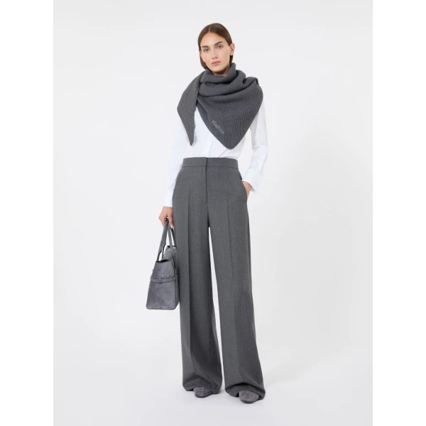 Max Mara Supremo Oversized Wool Shawl in Dark Grey | Scarves | Coveti
