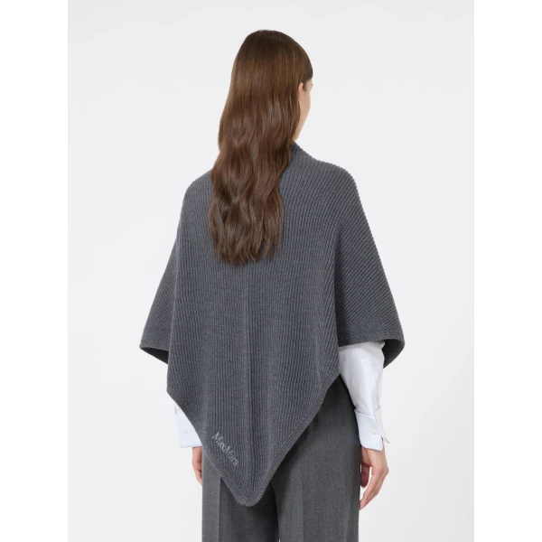 Max Mara Supremo Oversized Wool Shawl in Dark Grey | Scarves | Coveti
