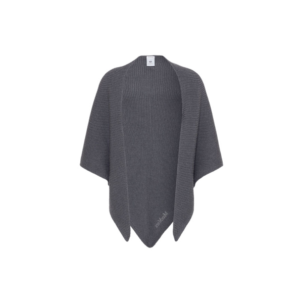Max Mara Supremo Oversized Wool Shawl in Dark Grey | Scarves | Coveti