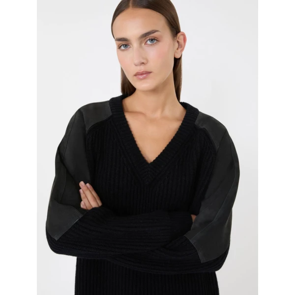 Max Mara Tacco Wool and Cashmere Jumper in Dark Grey | Sweaters | Coveti