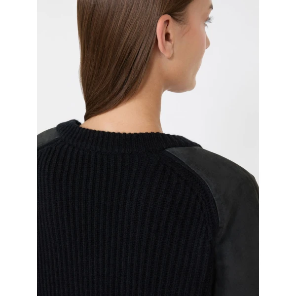 Max Mara Tacco Wool and Cashmere Jumper in Dark Grey | Sweaters | Coveti